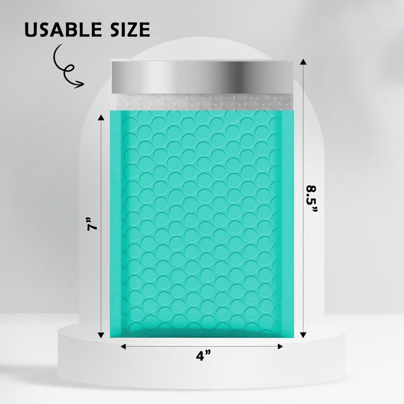 Yens Color Retail Bubble Mailers, Self-Sealing Padded Shipping Envelopes, Water-Resistant, Multiple Colors, for E-commerce and Business Mailing (Teal, 4x8) - Image 2